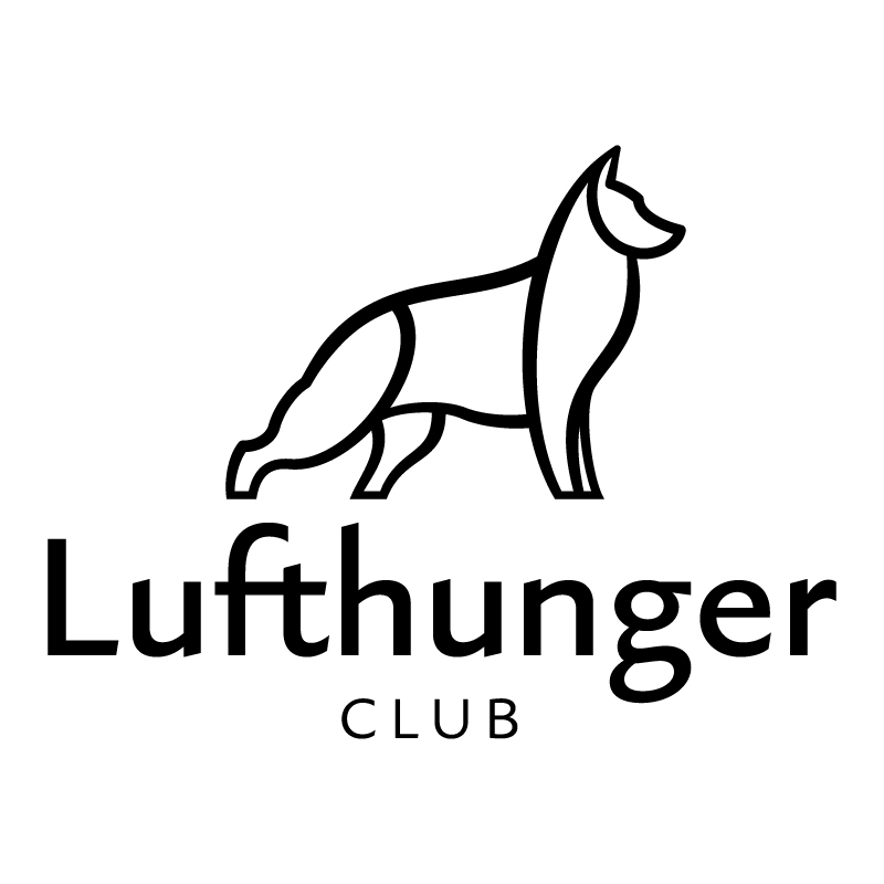 Logo du Lufthunger Club, maison d'édition basée à Toulouse proposant des pulps (ou anthologies de nouvelles) et des audits de manuscrits, entre autres services.
